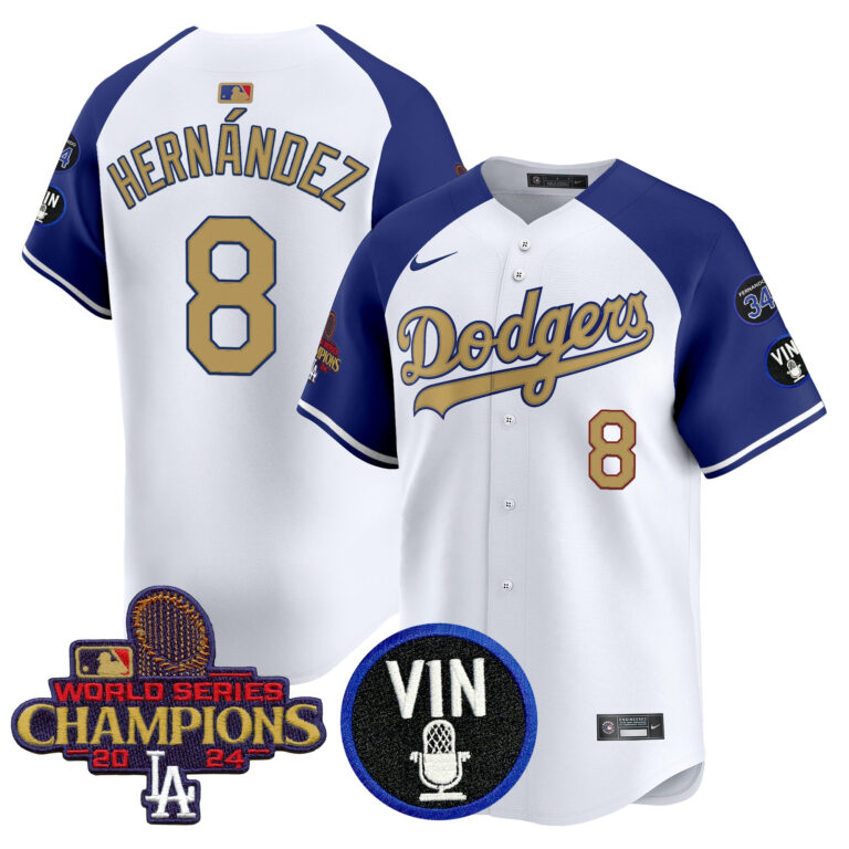 Men Los Angeles Dodgers 8 Hernandez white Sakura Edition Nike MLB 2025 Jersey style5